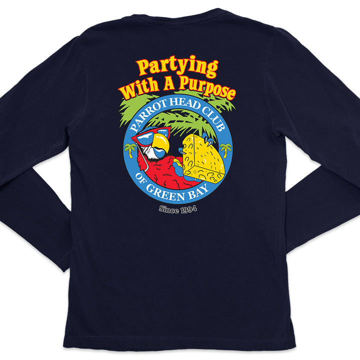 Women's Parrot Head Club of Green Bay Long Sleeve T-Shirt Navy