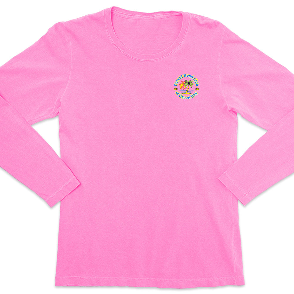 Women's Parrot Head Club of Green Bay Long Sleeve T-Shirt Raspberry