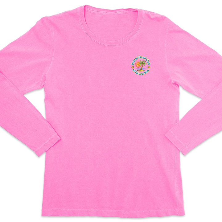 Women's Parrot Head Club of Green Bay Long Sleeve T-Shirt Raspberry