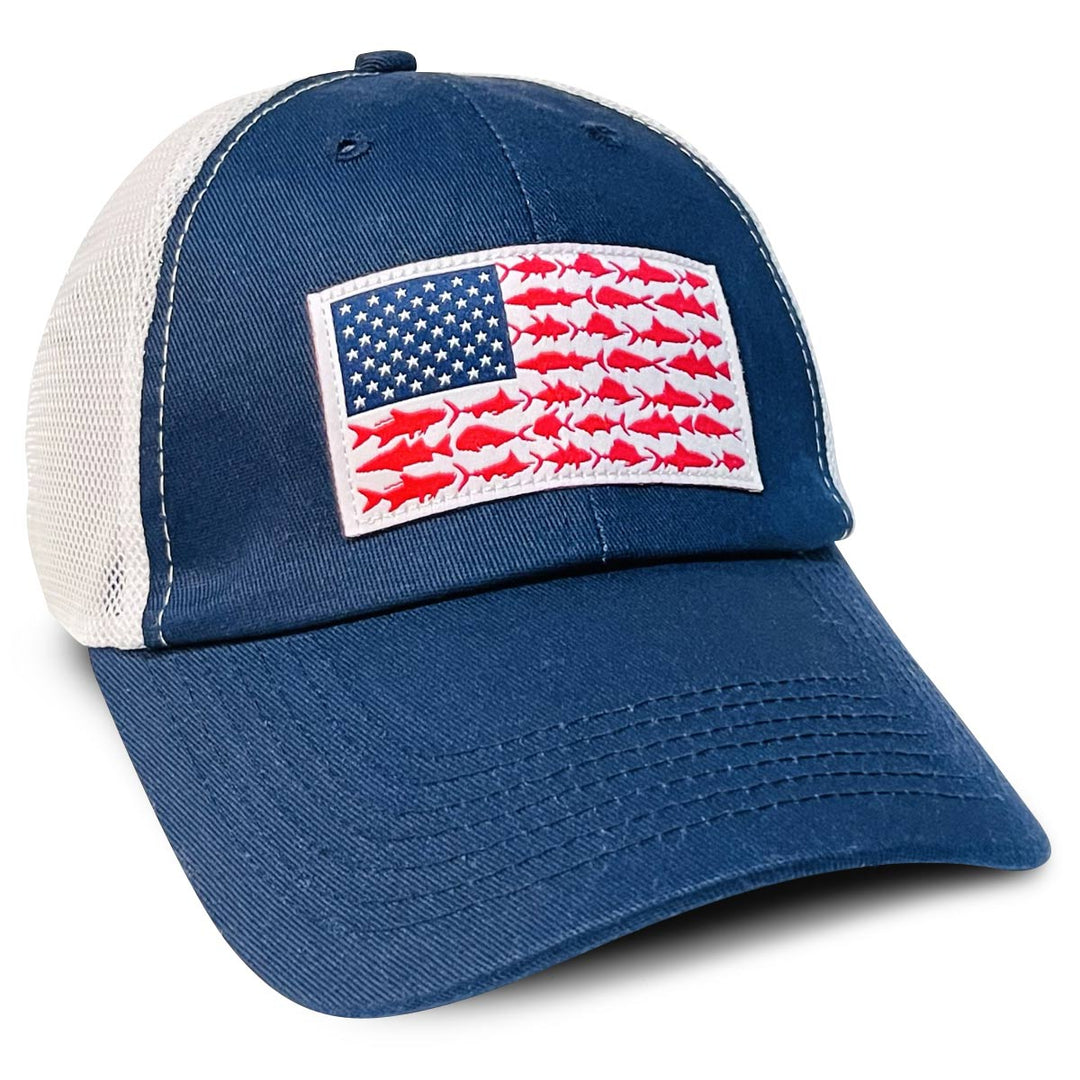American Flag Embroidered Mesh Hat