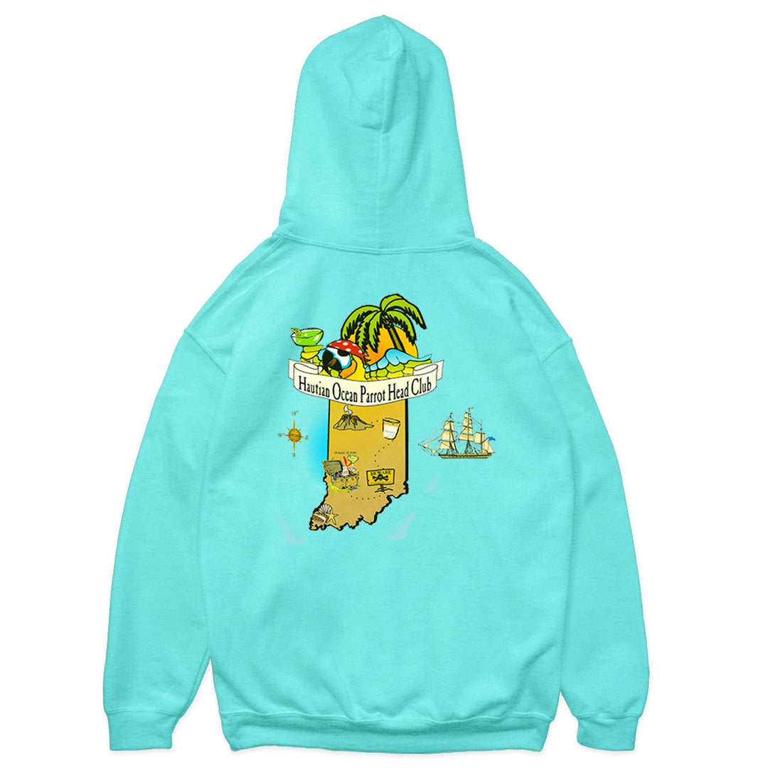 Hautian Ocean Parrot Head Club Soft Style Pullover Hoodie Cool Mint