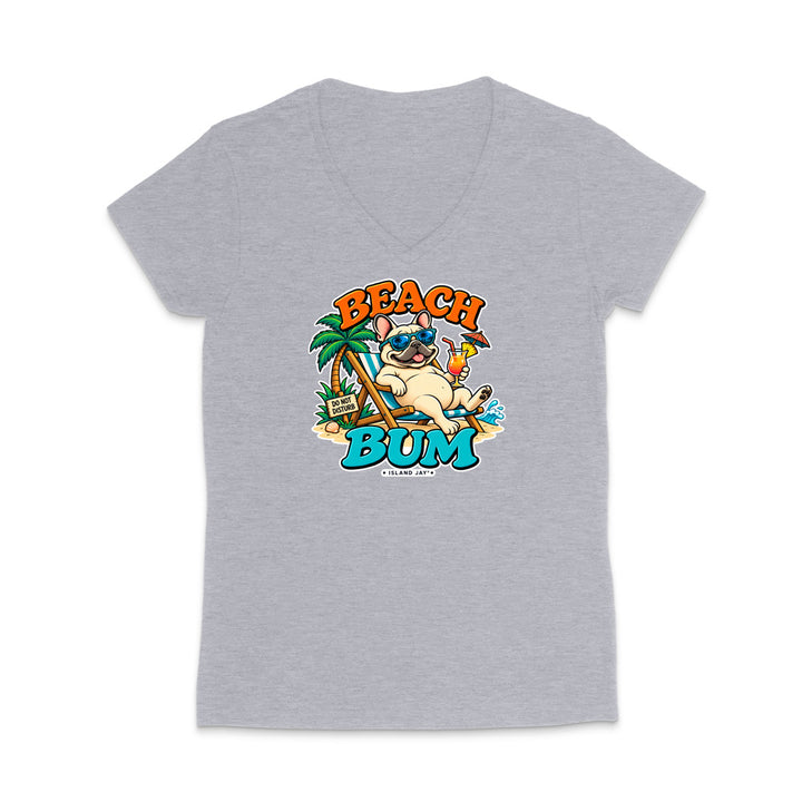 Beach Bum Dog WOMEN'S V-Neck T-Shirt