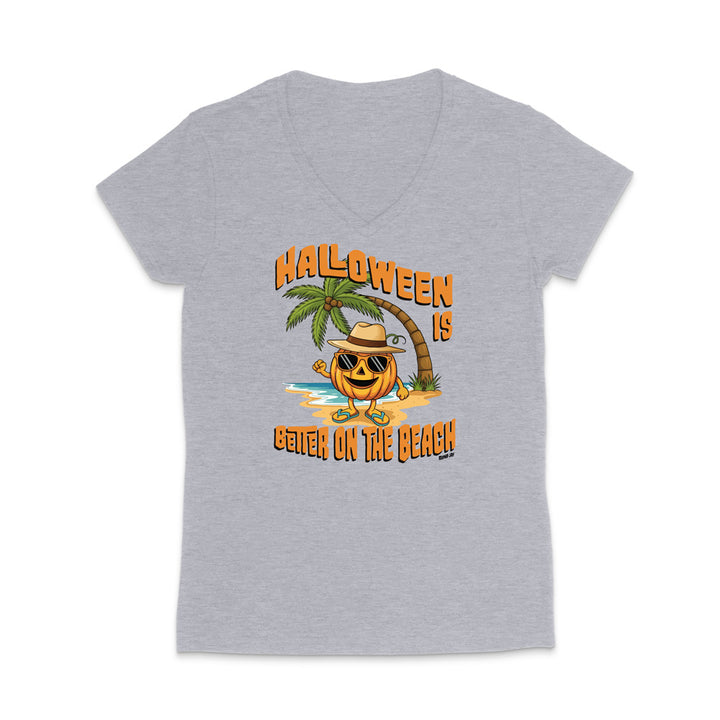 Halloween Is Better On The Beach WOMEN'S V-Neck T-Shirt