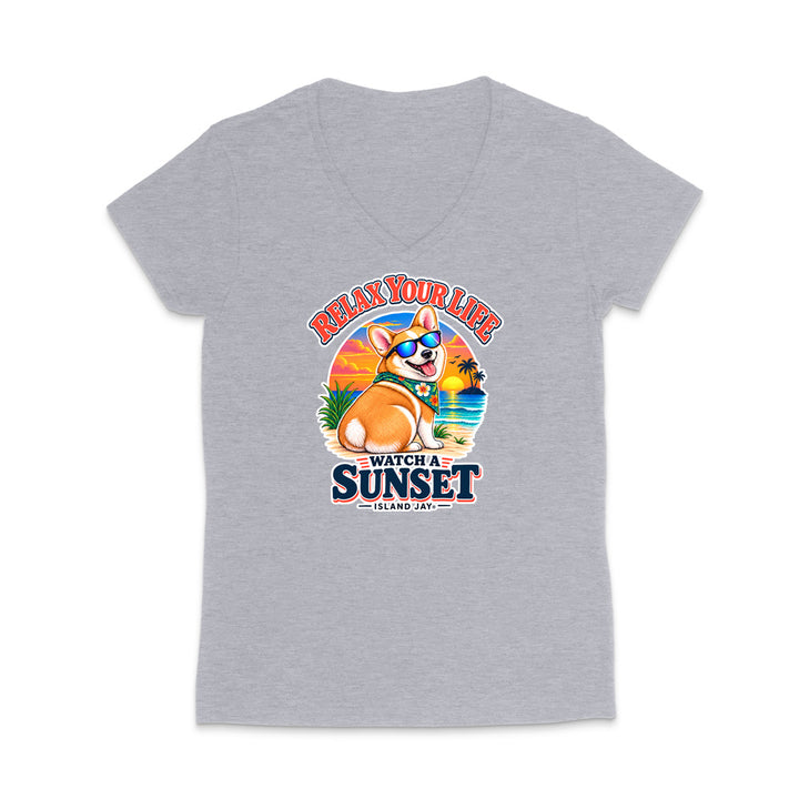 Relax Your Life Watch a Sunset WOMEN'S V-Neck T-Shirt
