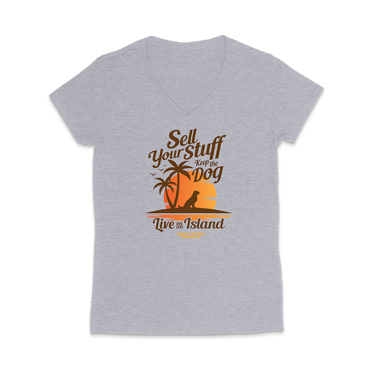 Gray t-shirt with a graphic design and text on a white background