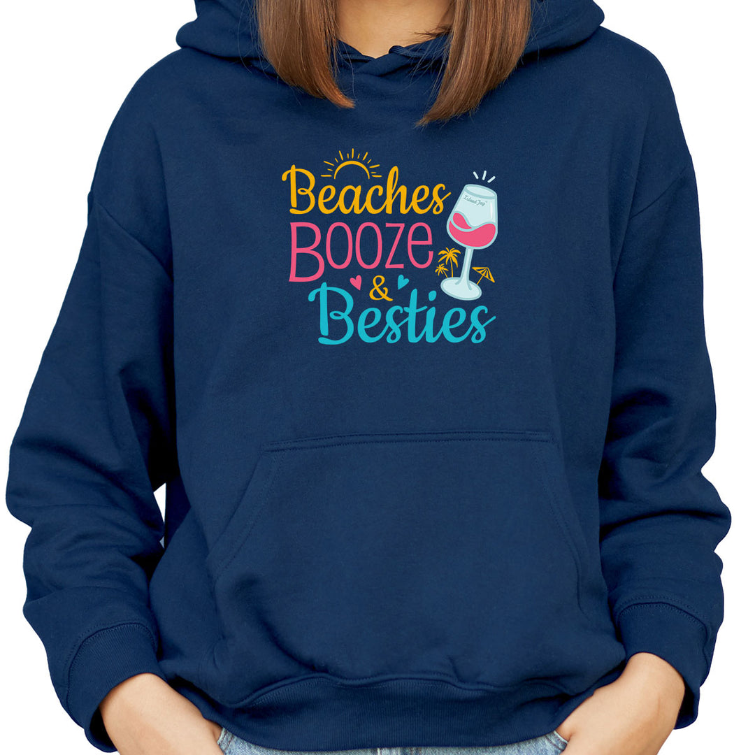 Beaches Booze & Besties Soft Style Pullover Hoodie 