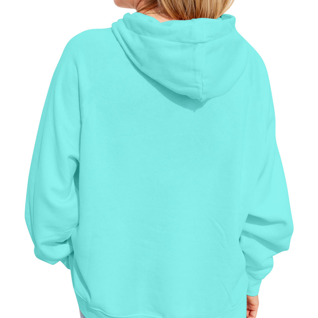 Beach Hoodie Back With Model Cool Mint