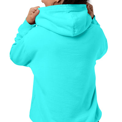 Women wearing a Sanibel Island Relax Your Life Palm Tree Soft Style Pullover Hoodie