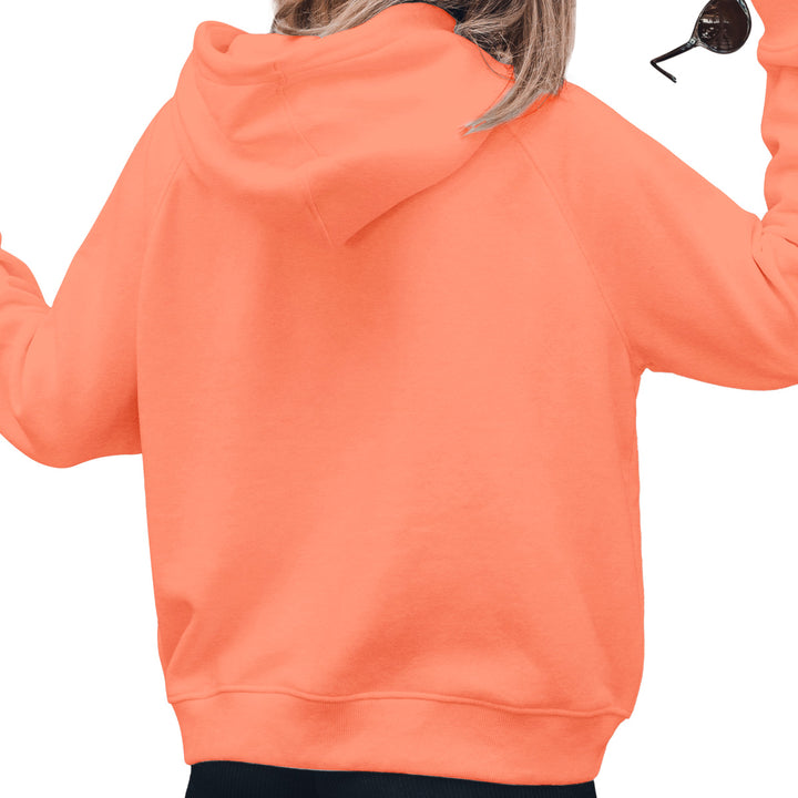 Honu Soft Style Pullover Hoodie in color Retro Heather Coral back view