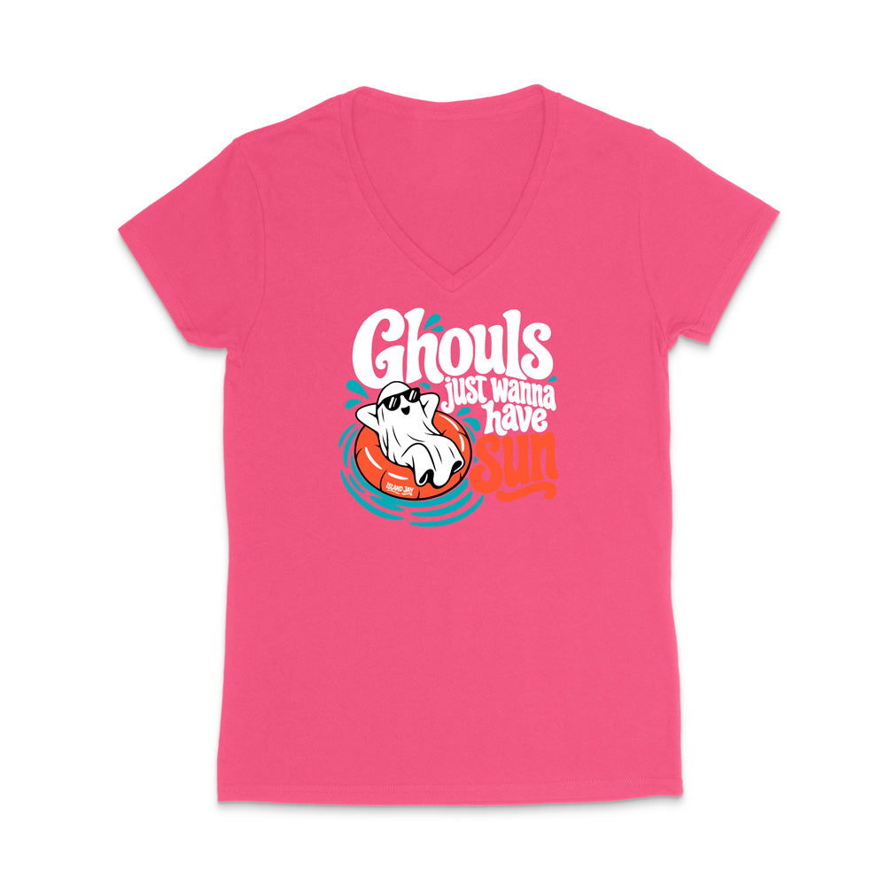 Ghouls Just Wanna Have Sun WOMEN'S V-Neck T-Shirt