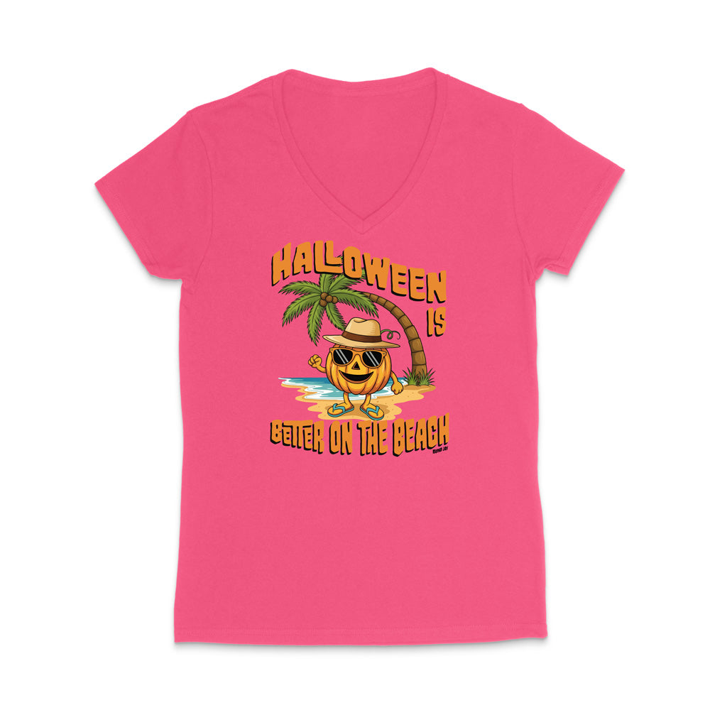 Halloween Is Better On The Beach WOMEN'S V-Neck T-Shirt