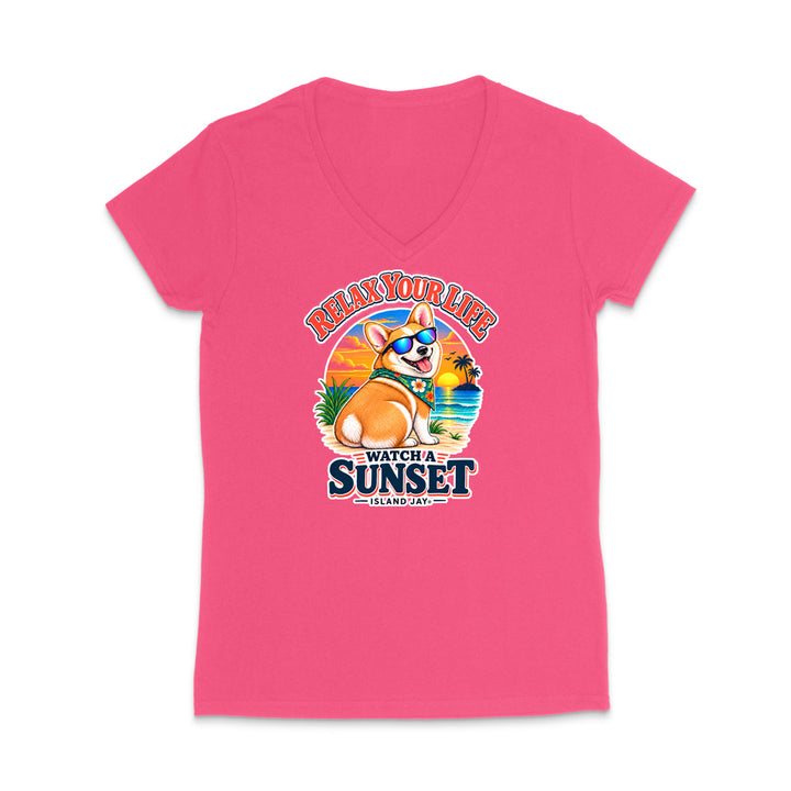 Relax Your Life Watch a Sunset WOMEN'S V-Neck T-Shirt
