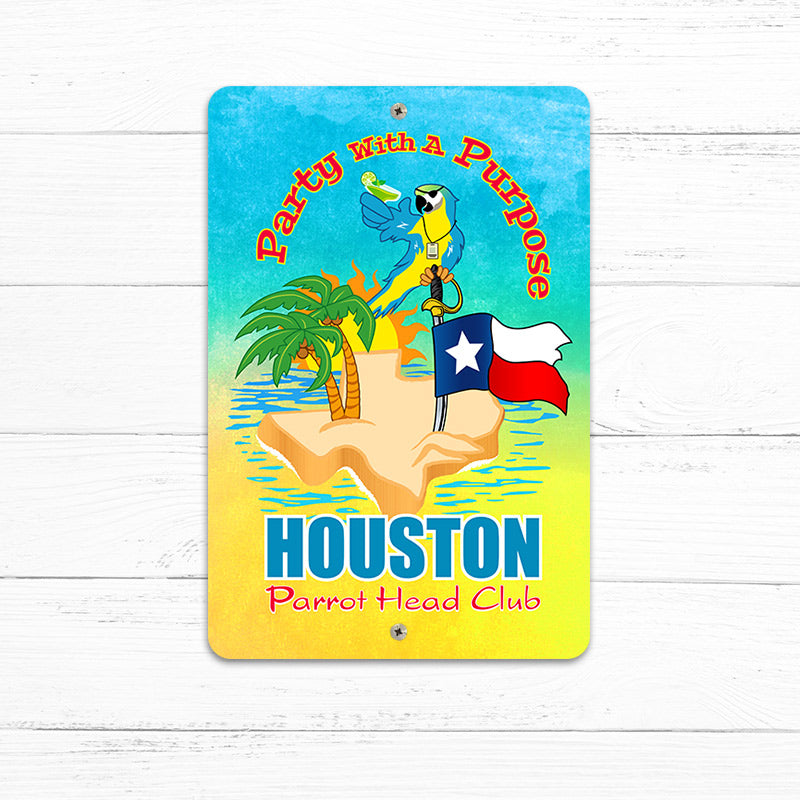 Houston Parrot Head Club 8" x 12" Beach Sign