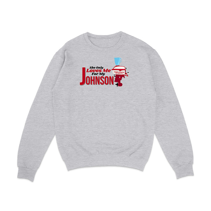 Gray sweatshirt with a graphic design on a white background