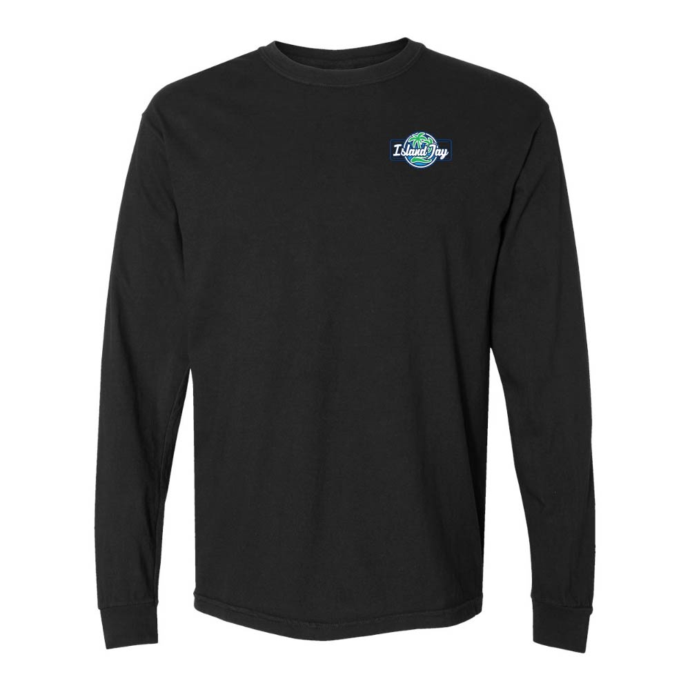 Black long-sleeve shirt with the Island Jay logo on the chest.