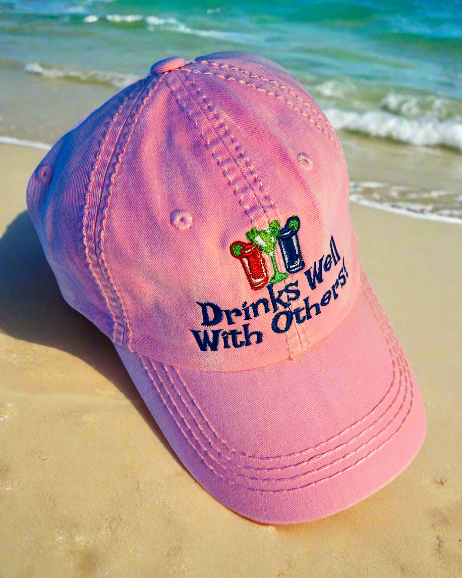 Drinks well with others light pink cap