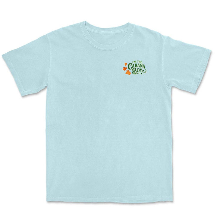 Light blue t-shirt with 'Cabana Boy' text on a white background