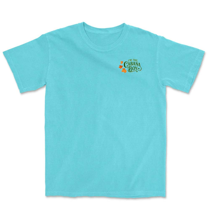 Light blue t-shirt with 'I'm the Cabana Boy' text on a white background