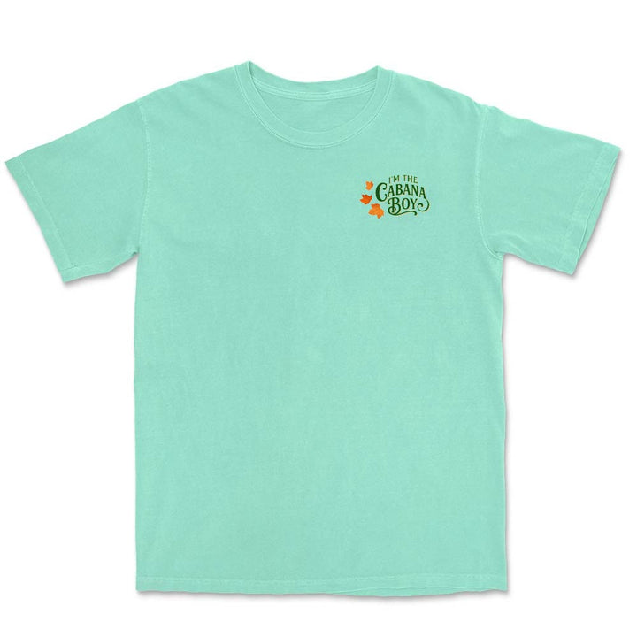 Light blue t-shirt with 'I'm the Cabana Boy' text on a white background