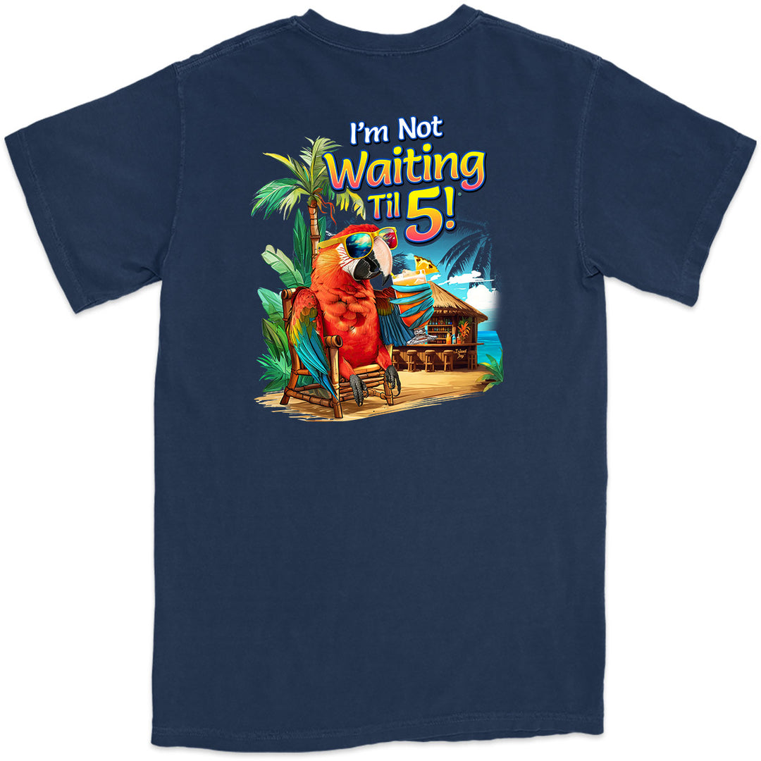 I'm Not Waiting Til 5 Beach Bar T-Shirt Navy