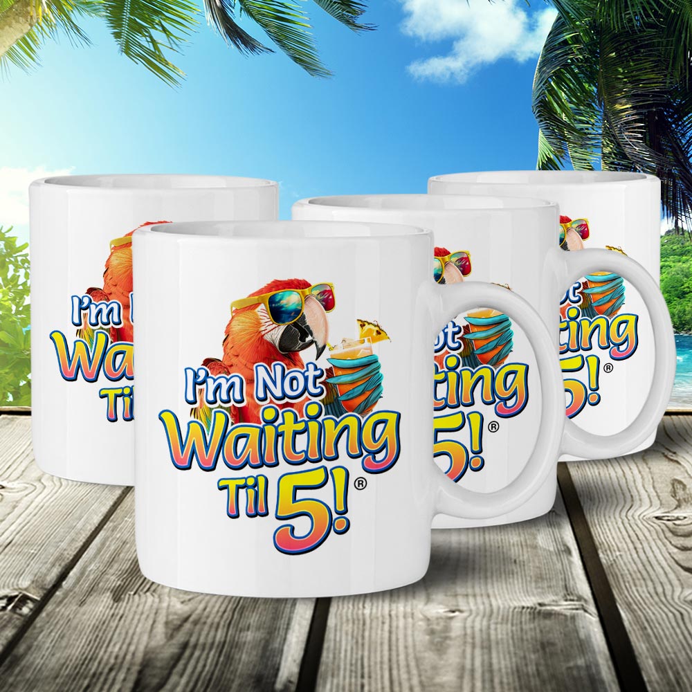 I'm Not Waiting Til 5 Beach Bar 11oz Ceramic Mug 4 Pack