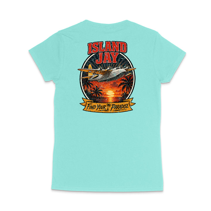 Women's Island Jay Find Your Paradise V-Neck T-Shirt