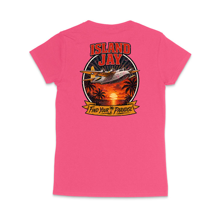 Women's Island Jay Find Your Paradise V-Neck T-Shirt