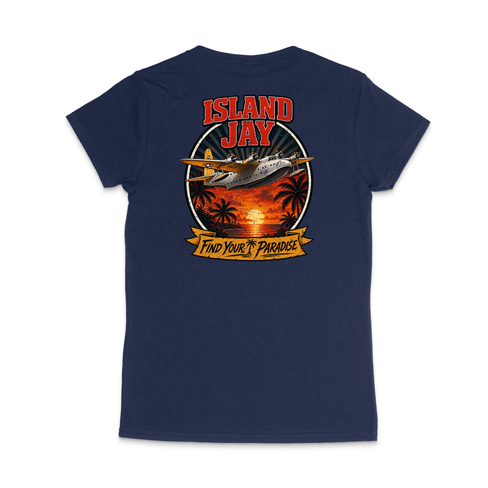 Women's Island Jay Find Your Paradise V-Neck T-Shirt