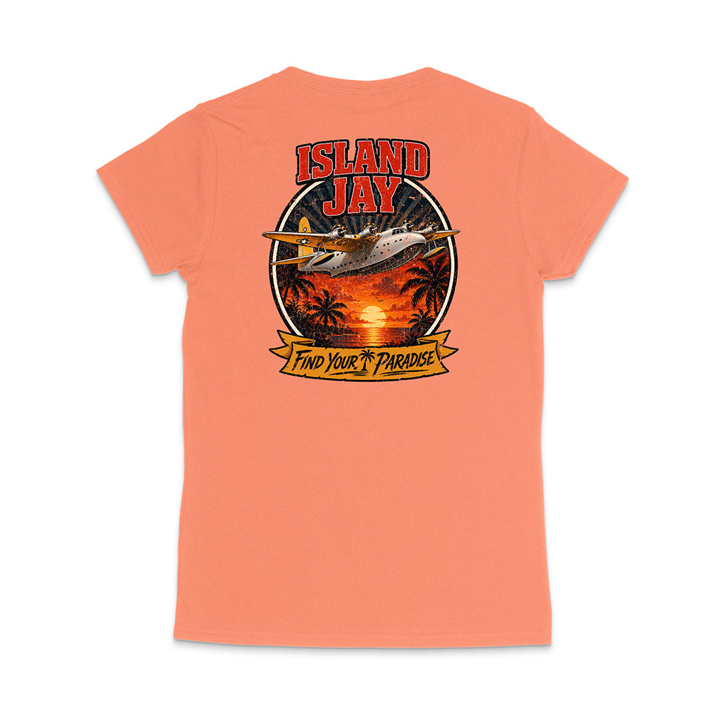 Women's Island Jay Find Your Paradise V-Neck T-Shirt