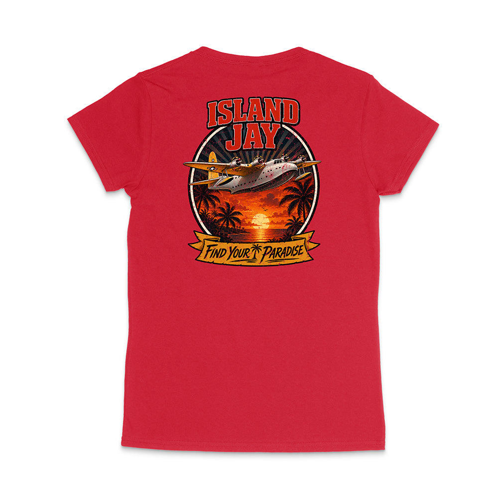 Women's Island Jay Find Your Paradise V-Neck T-Shirt