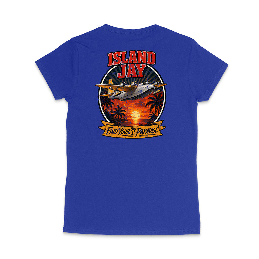 Women's Island Jay Find Your Paradise V-Neck T-Shirt