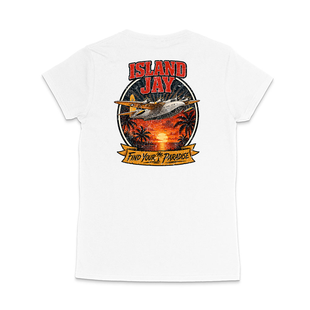 Women's Island Jay Find Your Paradise V-Neck T-Shirt
