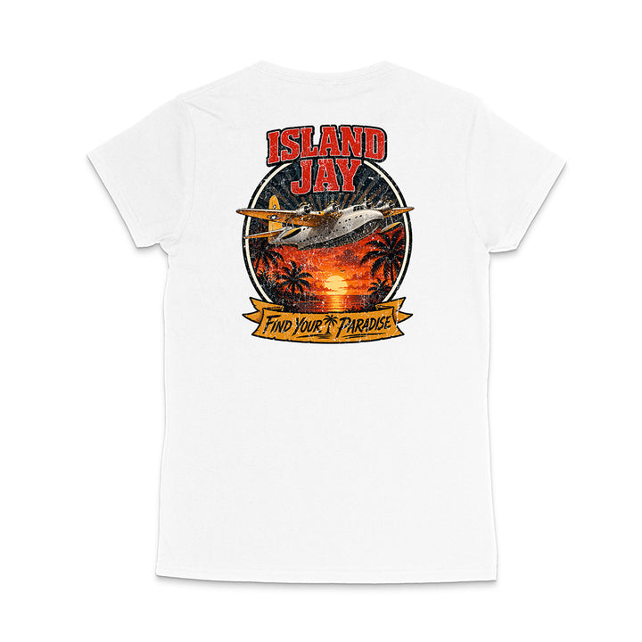 Women's Island Jay Find Your Paradise V-Neck T-Shirt