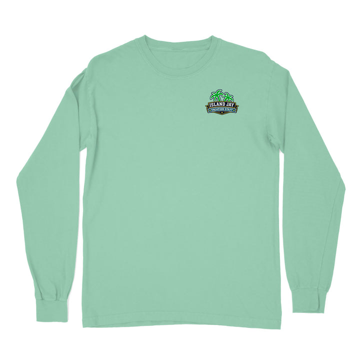 A mint green long-sleeve t-shirt with a small graphic on the left chest reading 'FELPS LAY' and 'SOUTH CAROLINA' with a green shamrock, displayed on a solid white background.