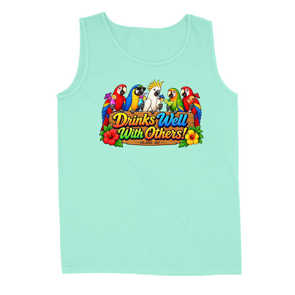 Drinks Well With Others Parrots Tank Top