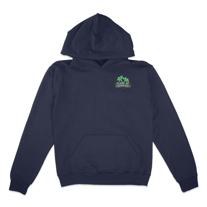Black hoodie with skull design and 'Unknown Tattoo Co.' text on a white background