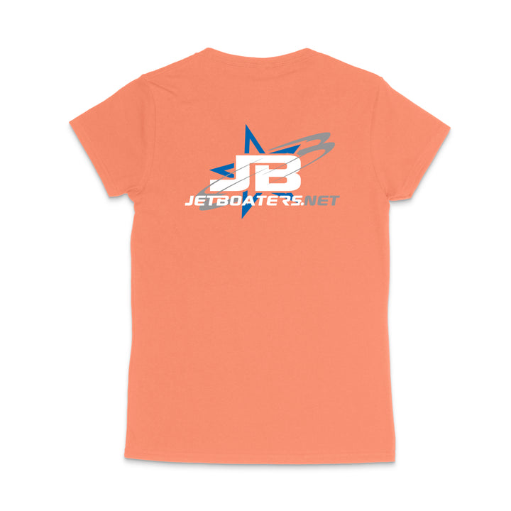 Orange t-shirt with 'JB Jetboaters.net' logo on a white background