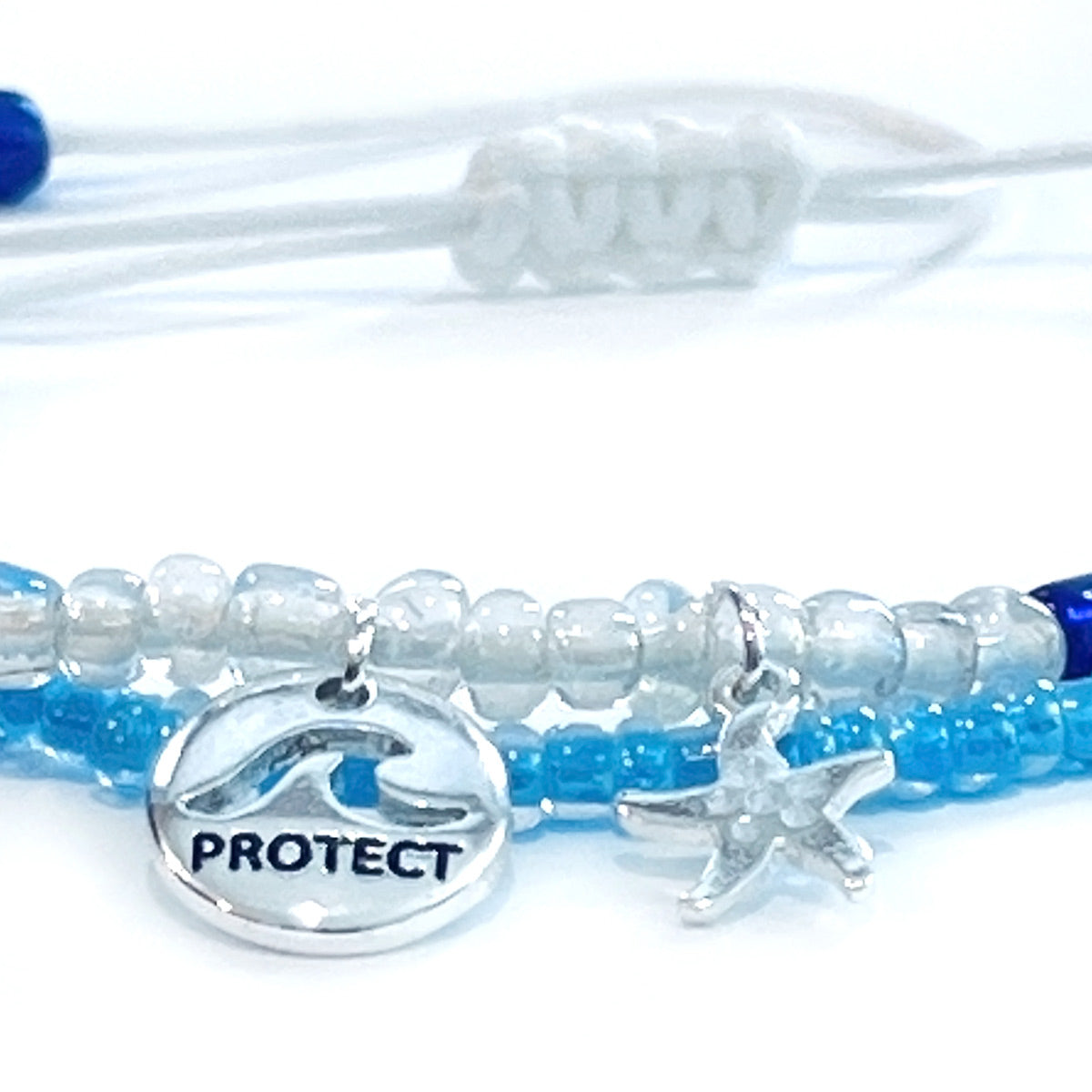 Protect Sea Life Starfish Seed Bead Bracelet Closeup