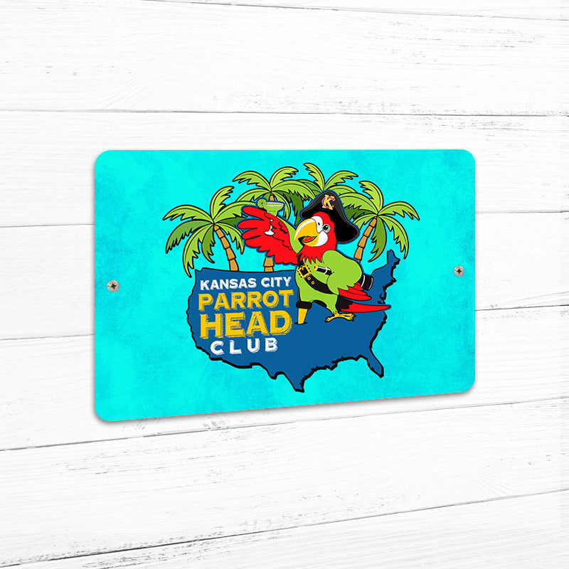 Kansas City Parrot Head Club 8" x 12" Beach Sign