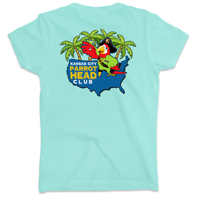 Women's Kansas City Parrot Head Club V-Neck T-Shirt Chill