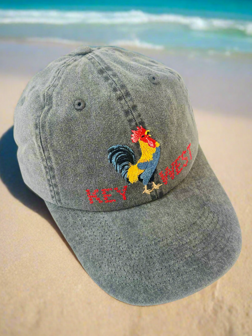 Charcoal baseball cap with Key West and a Rooster