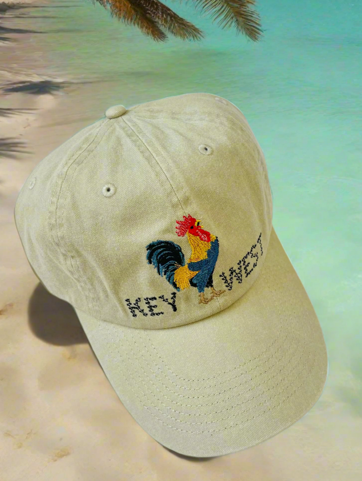 Khaki baseball cap with Key West and a Rooster