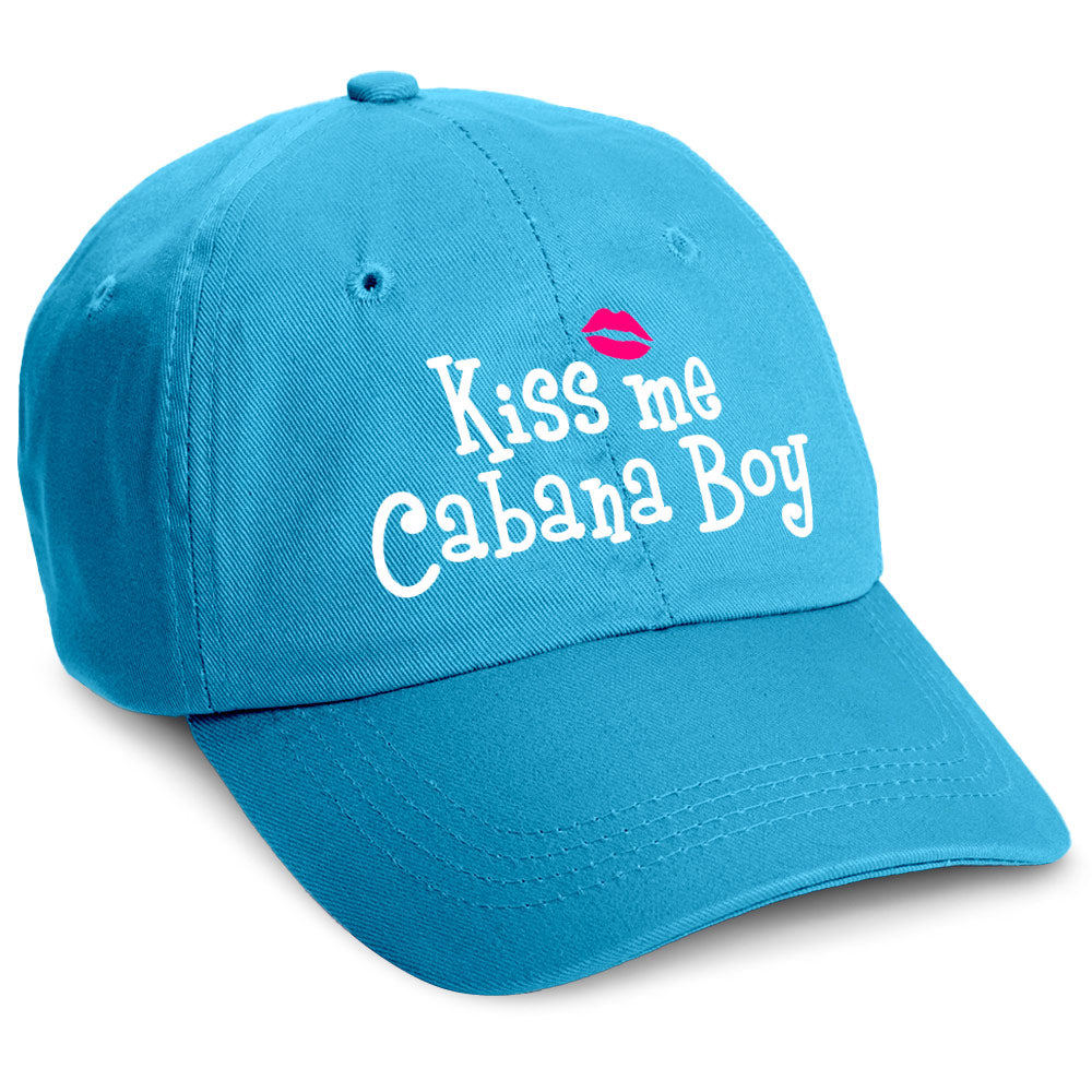 Kiss Me Cabana Boy Hat Caribbean Blue