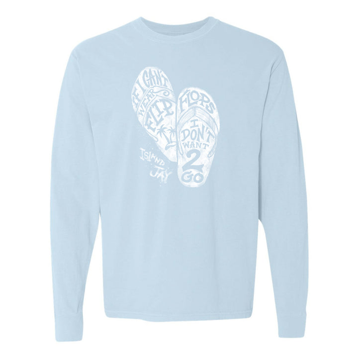 Light blue sweatshirt with white graphic design on a white background