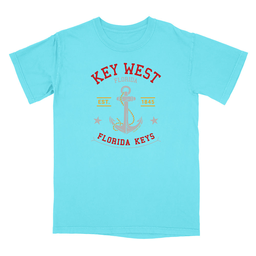 Light blue t-shirt with 'Key West, Florida' and anchor design on a white background