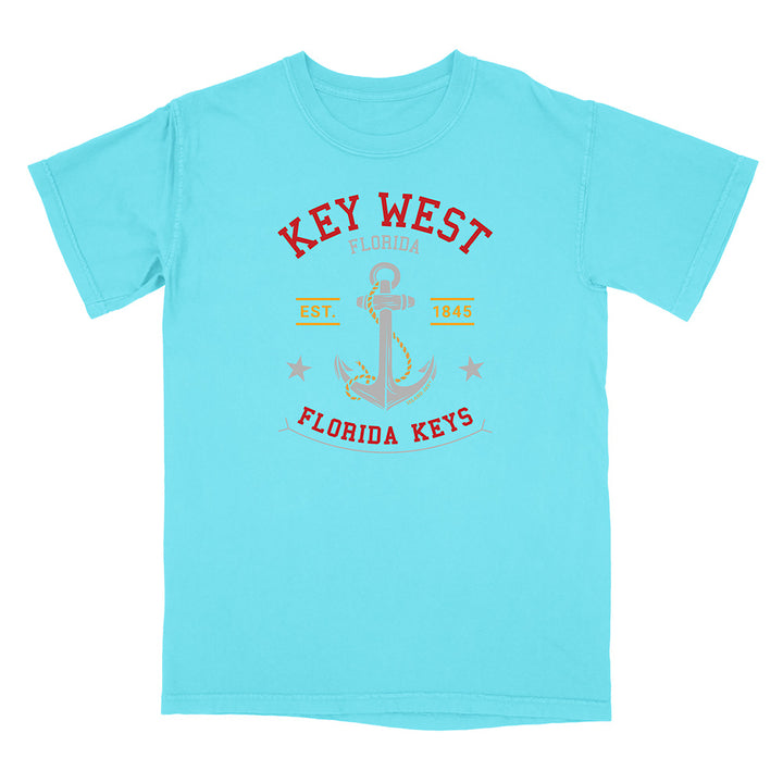 Light blue t-shirt with 'Key West, Florida' and anchor design on a white background