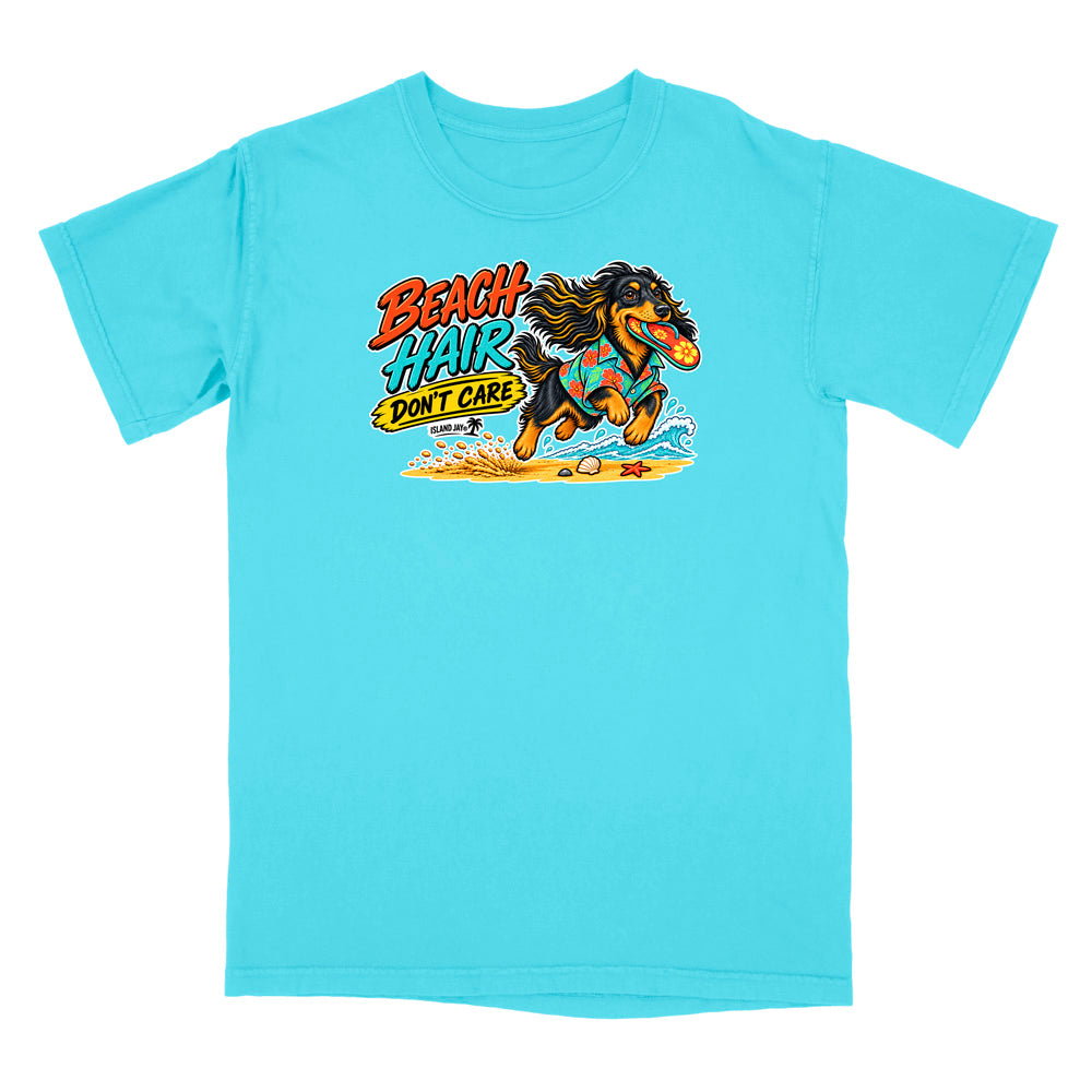 Beach Hair Don't Care Dog T-Shirt