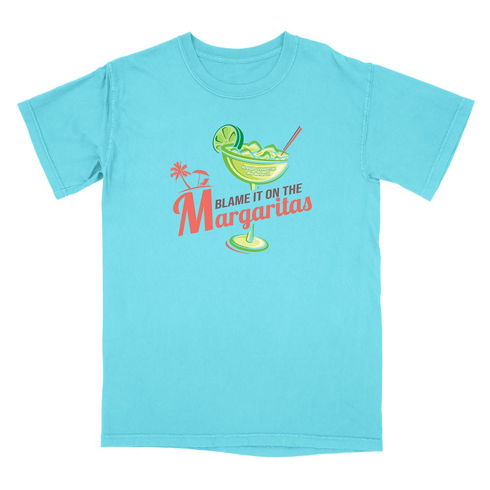 Howard Livingston Blame It On the Margaritas T-Shirt Lagoon Blue