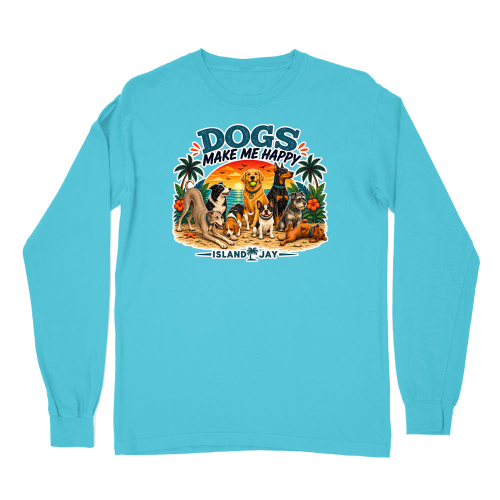 Dogs Make Me Happy Long Sleeve Shirt