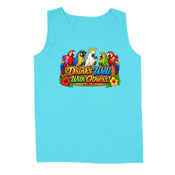 Drinks Well With Others Parrots Tank Top